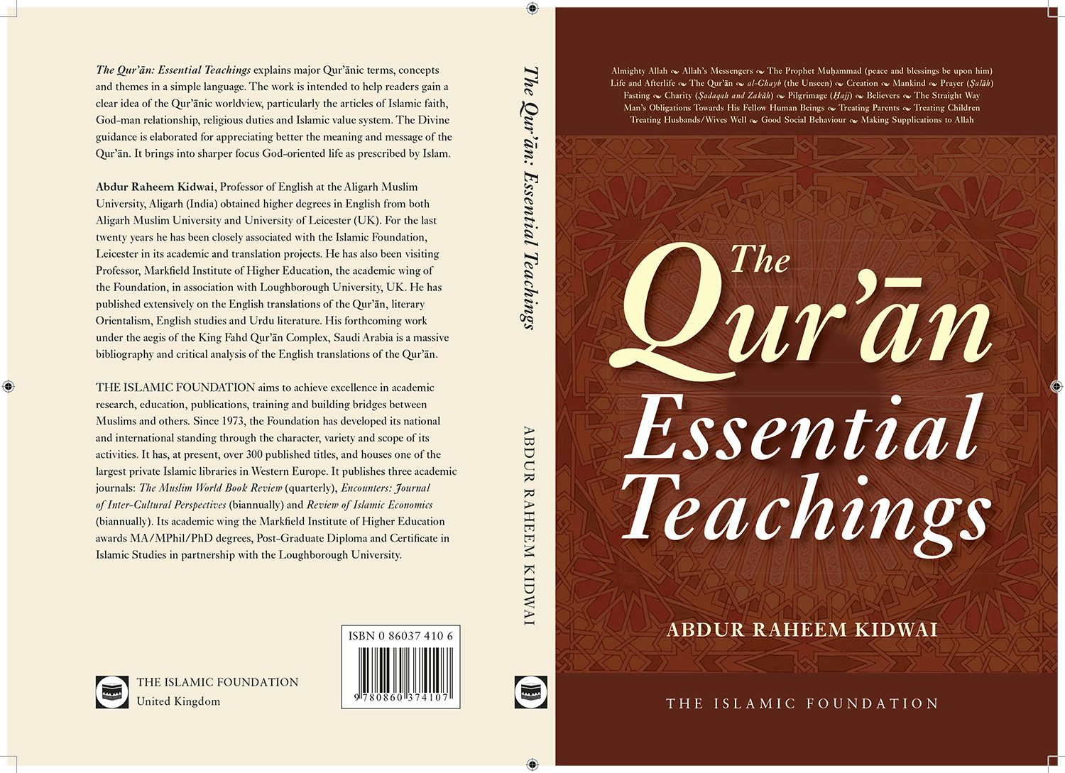 Book cover image for The Quran Essential Teachings ISBN: 9780860374152